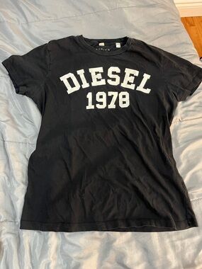 Diesel Black Tee with White 'DIESEL 1978' Arch Print
